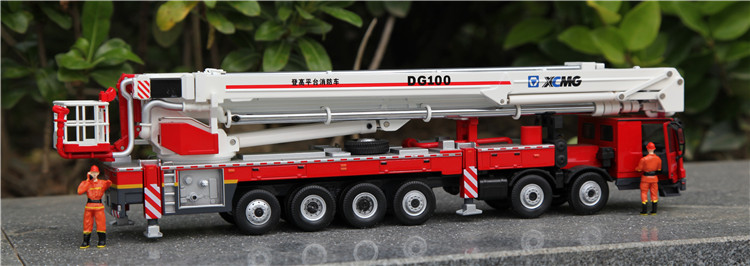 XCMG fire fighting truck DG100 aerial platform fire truck model toy for sale